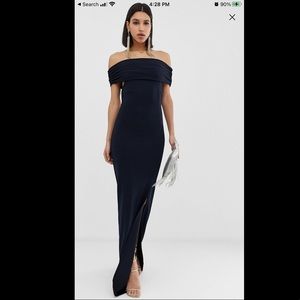 AX Paris Bardot maxi w/ side slit - US 8-WORN ONCE